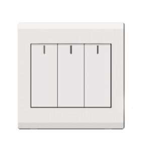 milano 16a 3 gang 1 way switch white