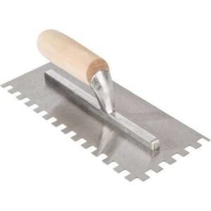 steel u shape teeth trowel with wooden handle