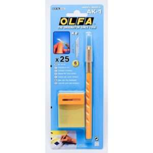 olfa utility art cutter with 25 blades