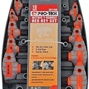 protech 10 pc metric t handle hex key set with rubber grip
