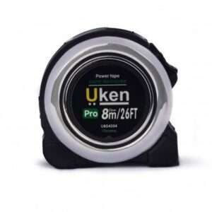 uken measuring tape 8m26ft chrome with rubber