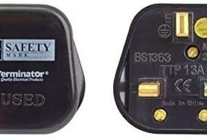 13a uk plug black