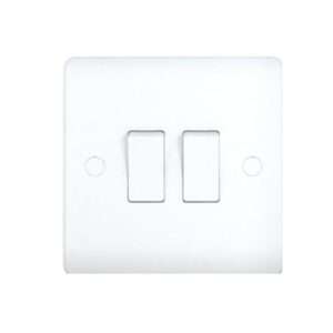 milano 10a 2 gang 1 way switch white