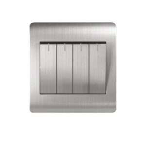 milano 10a 4 gang 1 way switch stainless steel