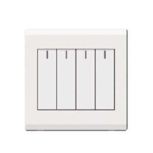 milano 10a 4 gang 1 way switch white