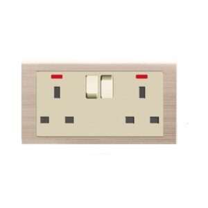 milano 13a 2 gang socket gold