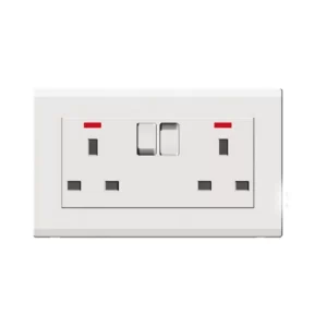 milano 13a 2 gang socket white