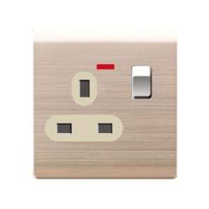 milano 13a switch socket neon gold