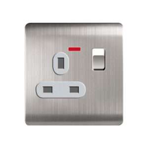 milano 13a switch socket silver