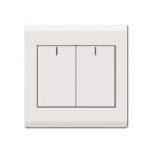 milano 16a 2 gang 1way switch white