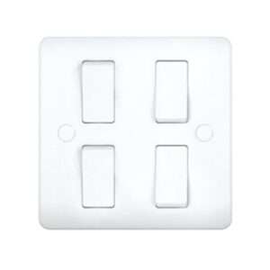 milano 4 gang 1 way switch 3×3 white